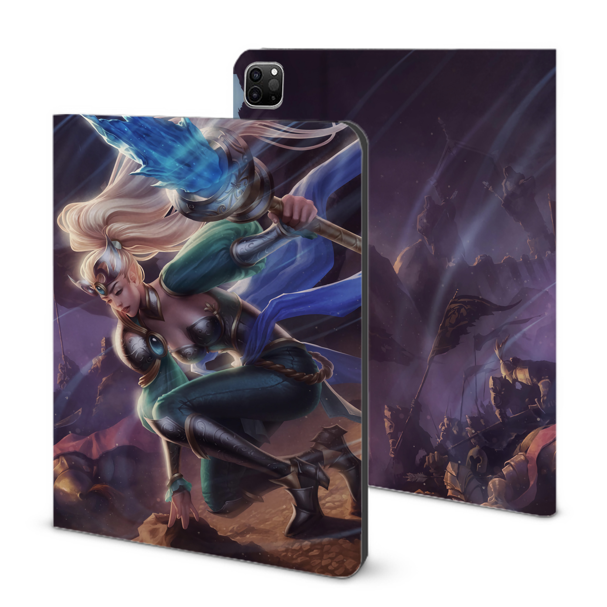 （画像用） リーグ・オブ・レジェンド League of Legends LOL IPad ケース ブック型 PUレザー TPU 耐衝撃 軽量 薄型 ペン収納なし 全面保護 IPad 各モデル対応
